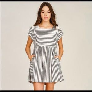 Listicle small blue & cream babydoll dress